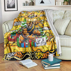Richmond Tigers Football Merry Christmas Blanket Indigenous Australian Art