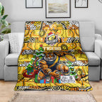 Richmond Tigers Football Merry Christmas Blanket Indigenous Australian Art