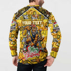 Custom Richmond Tigers Football Merry Christmas Button Sweatshirt Indigenous Australian Art