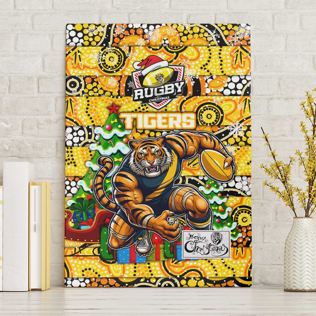 Richmond Tigers Football Merry Christmas Canvas Wall Art Indigenous Australian Art