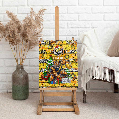Richmond Tigers Football Merry Christmas Canvas Wall Art Indigenous Australian Art