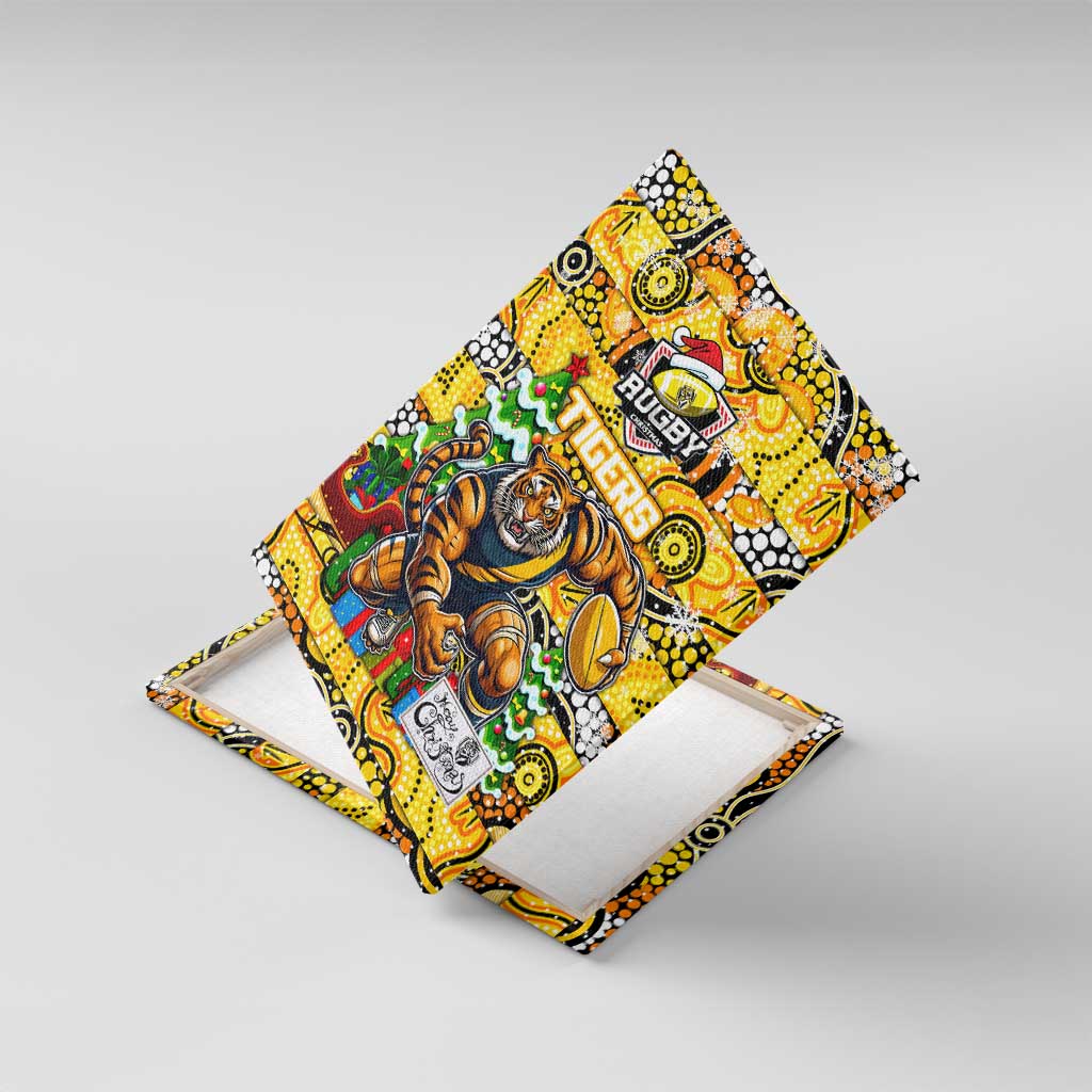 Richmond Tigers Football Merry Christmas Canvas Wall Art Indigenous Australian Art