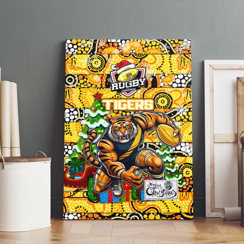 Richmond Tigers Football Merry Christmas Canvas Wall Art Indigenous Australian Art