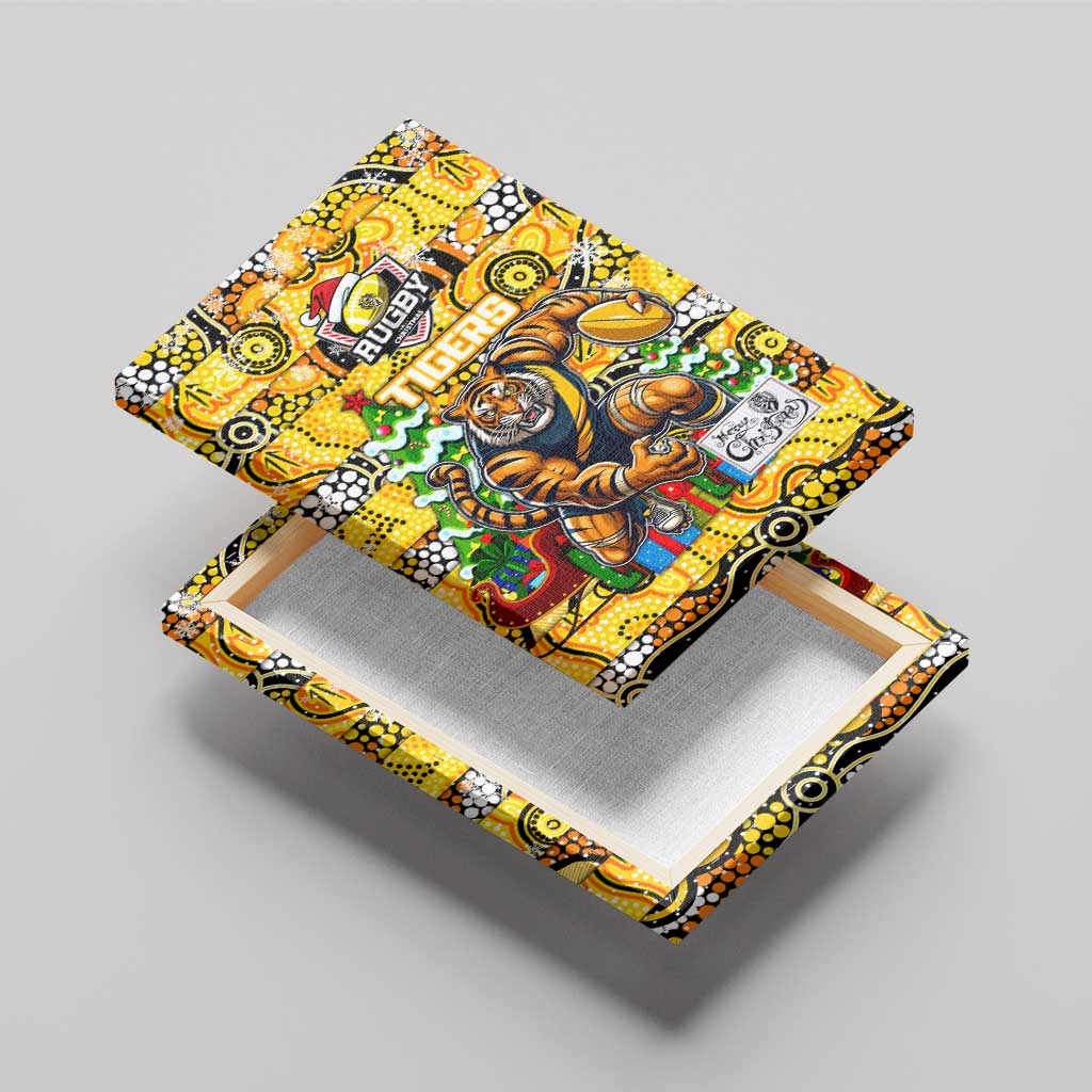 Richmond Tigers Football Merry Christmas Canvas Wall Art Indigenous Australian Art