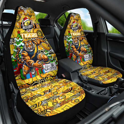 Richmond Tigers Football Merry Christmas Car Seat Cover Indigenous Australian Art