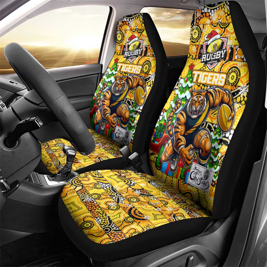 Richmond Tigers Football Merry Christmas Car Seat Cover Indigenous Australian Art