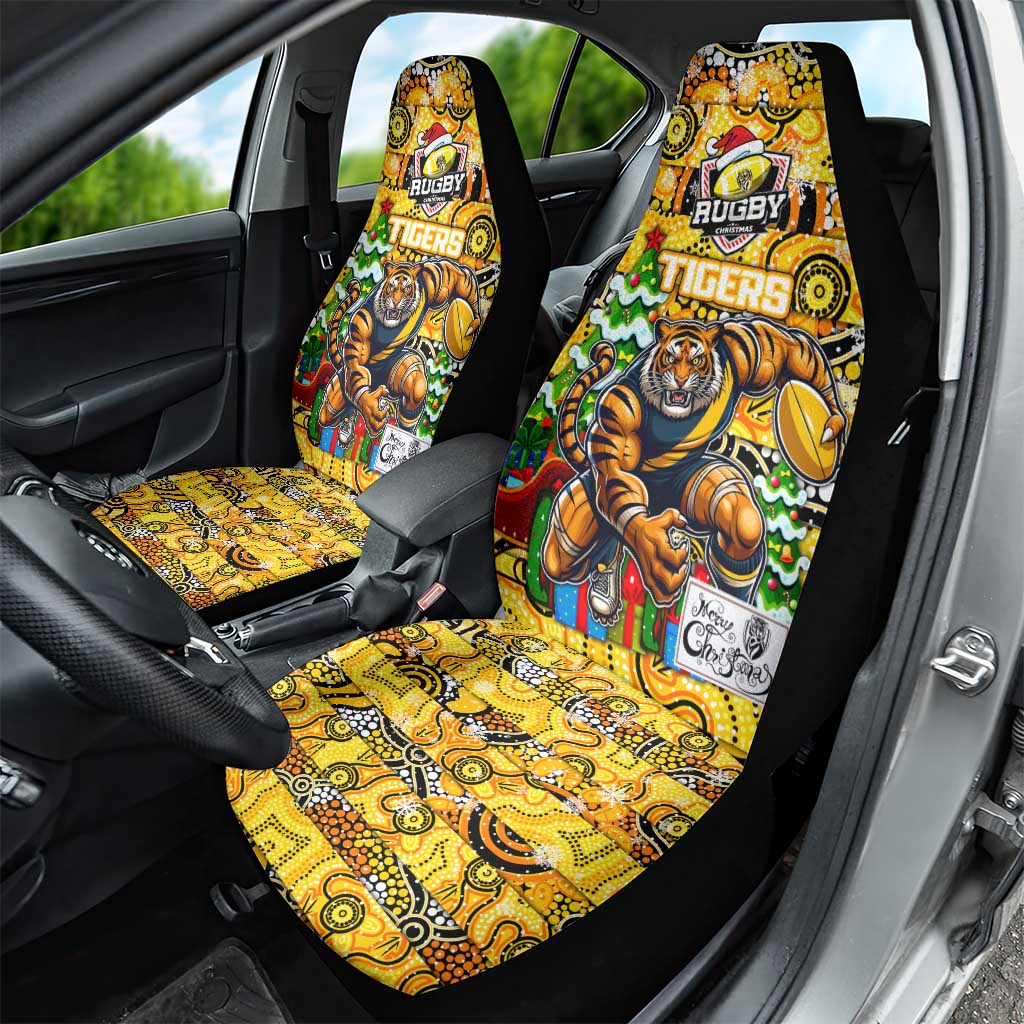 Richmond Tigers Football Merry Christmas Car Seat Cover Indigenous Australian Art