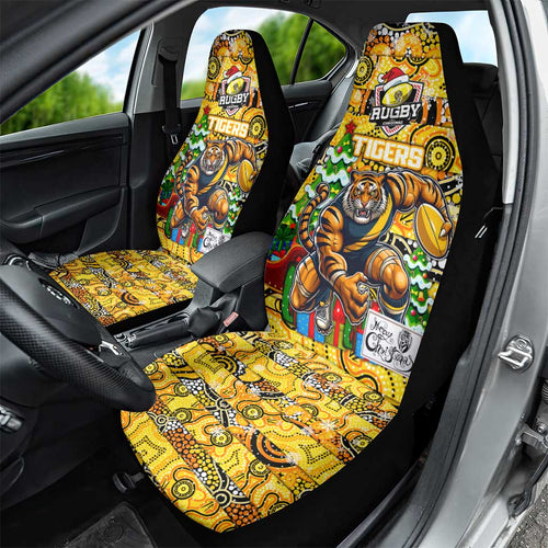 Richmond Tigers Football Merry Christmas Car Seat Cover Indigenous Australian Art