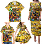 Custom Richmond Tigers Football Merry Christmas Family Matching Puletasi and Hawaiian Shirt Indigenous Australian Art