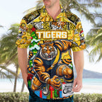 Custom Richmond Tigers Football Merry Christmas Hawaiian Shirt Indigenous Australian Art