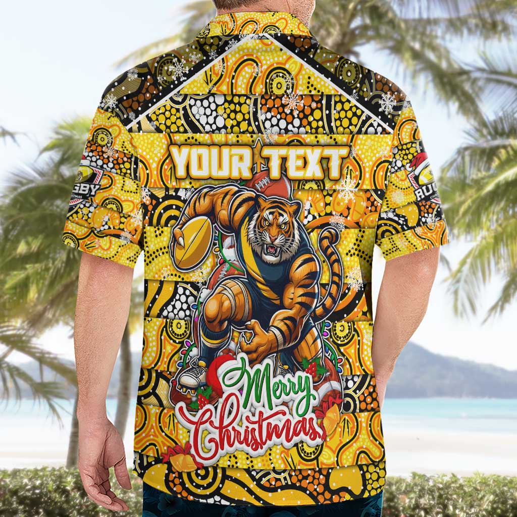 Custom Richmond Tigers Football Merry Christmas Hawaiian Shirt Indigenous Australian Art