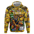Custom Richmond Tigers Football Merry Christmas Hoodie Indigenous Australian Art