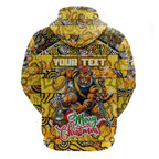 Custom Richmond Tigers Football Merry Christmas Hoodie Indigenous Australian Art