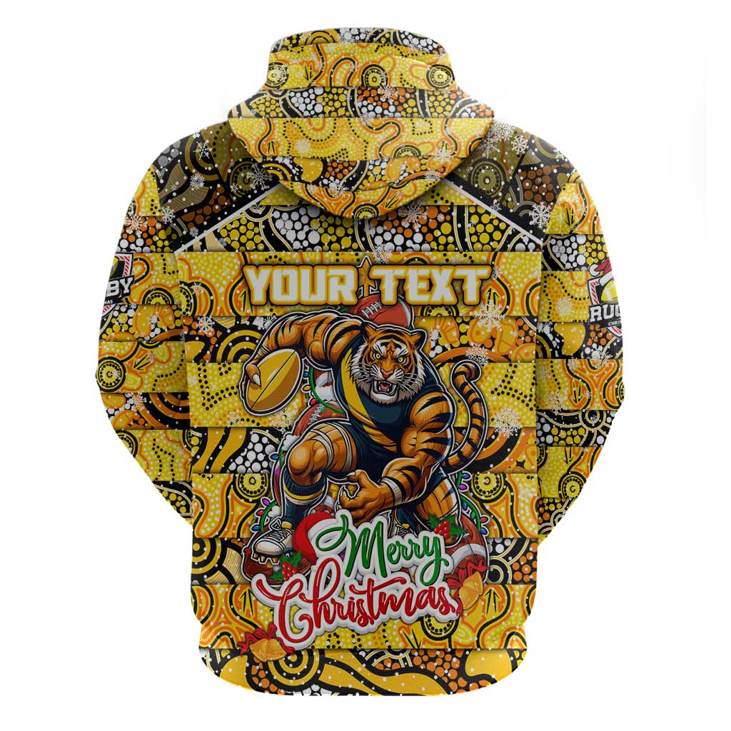 Custom Richmond Tigers Football Merry Christmas Hoodie Indigenous Australian Art