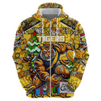 Custom Richmond Tigers Football Merry Christmas Hoodie Indigenous Australian Art