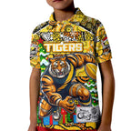 Custom Richmond Tigers Football Merry Christmas Kid Polo Shirt Indigenous Australian Art