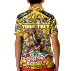 Custom Richmond Tigers Football Merry Christmas Kid Polo Shirt Indigenous Australian Art