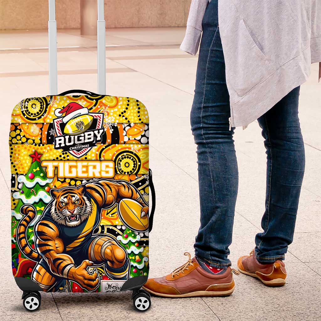 Richmond Tigers Football Merry Christmas Luggage Cover Indigenous Australian Art