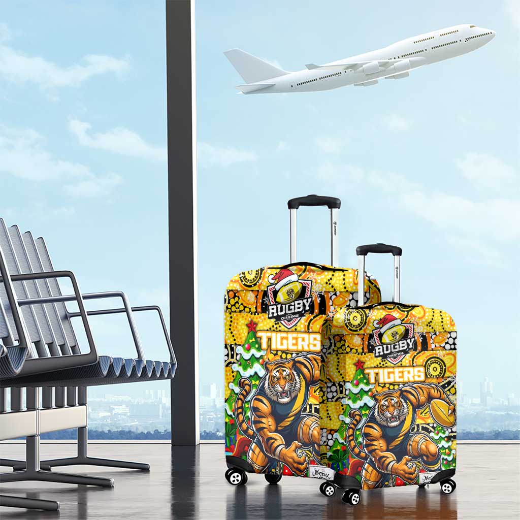 Richmond Tigers Football Merry Christmas Luggage Cover Indigenous Australian Art