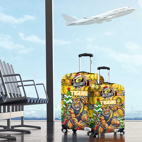 Richmond Tigers Football Merry Christmas Luggage Cover Indigenous Australian Art