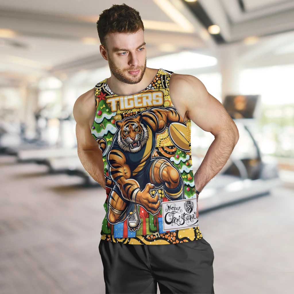 Custom Richmond Tigers Football Merry Christmas Men Tank Top Indigenous Australian Art