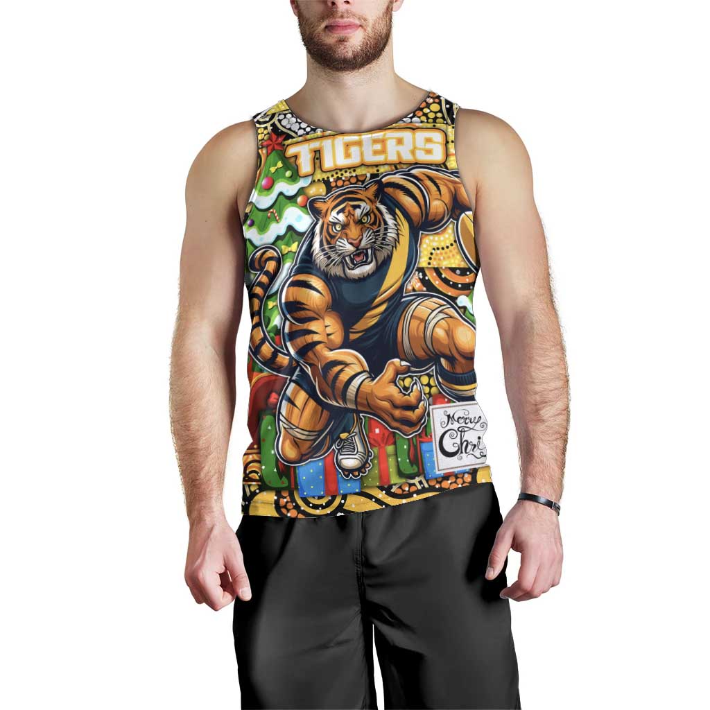 Custom Richmond Tigers Football Merry Christmas Men Tank Top Indigenous Australian Art