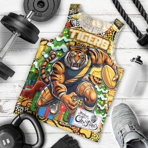 Custom Richmond Tigers Football Merry Christmas Men Tank Top Indigenous Australian Art