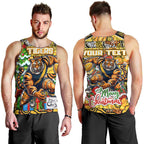 Custom Richmond Tigers Football Merry Christmas Men Tank Top Indigenous Australian Art