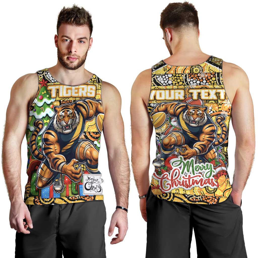 Custom Richmond Tigers Football Merry Christmas Men Tank Top Indigenous Australian Art