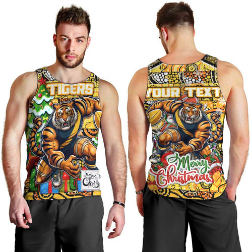 Custom Richmond Tigers Football Merry Christmas Men Tank Top Indigenous Australian Art
