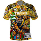 Custom Richmond Tigers Football Merry Christmas Polo Shirt Indigenous Australian Art