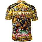 Custom Richmond Tigers Football Merry Christmas Polo Shirt Indigenous Australian Art