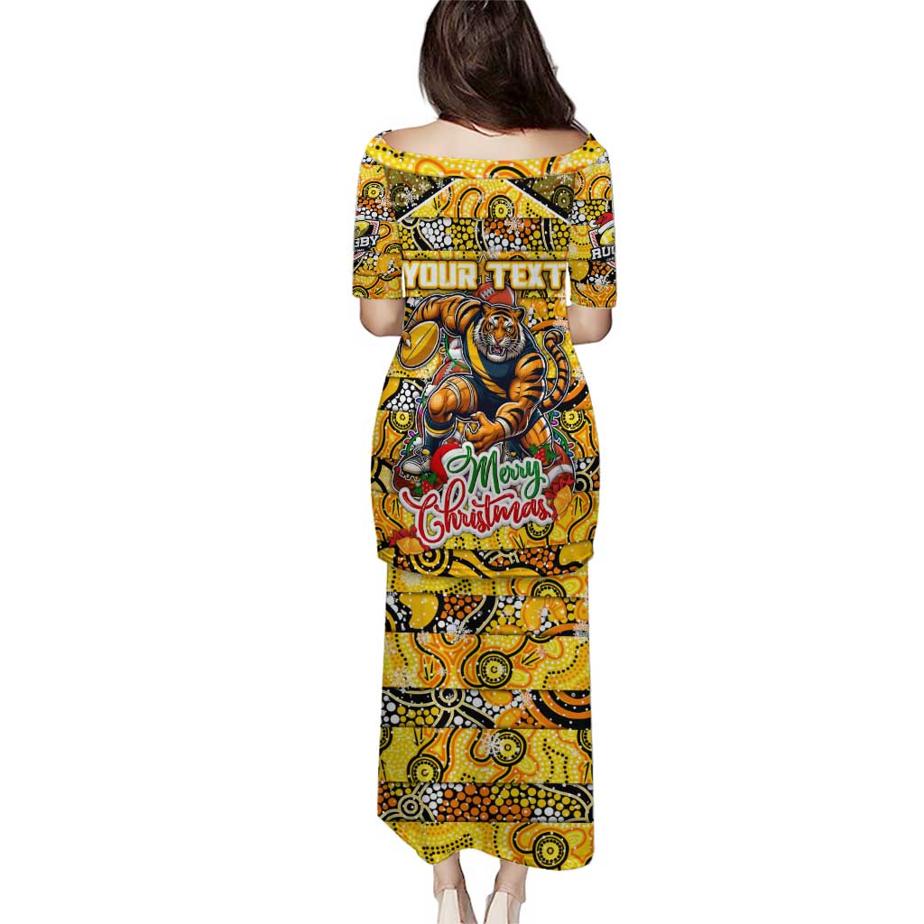 Custom Richmond Tigers Football Merry Christmas Puletasi Indigenous Australian Art