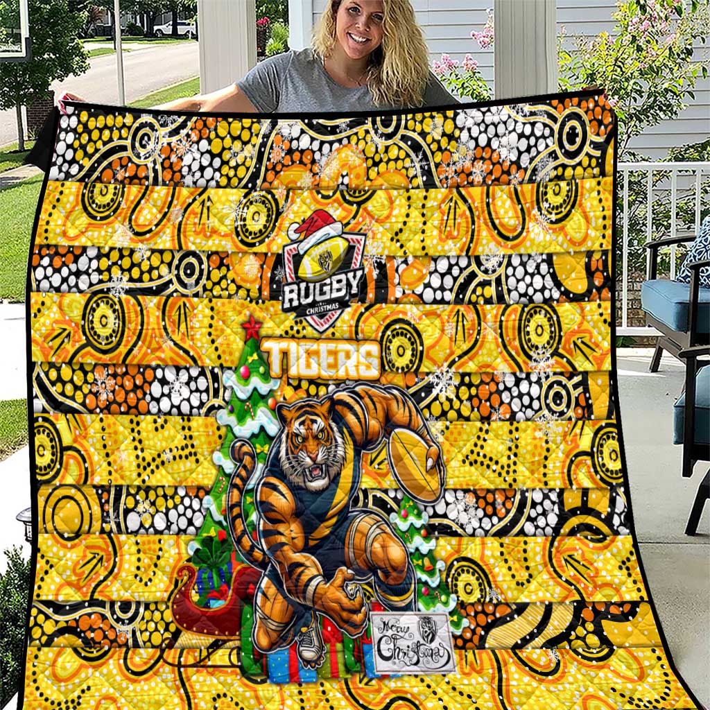 Richmond Tigers Football Merry Christmas Quilt Indigenous Australian Art