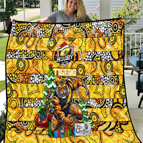 Richmond Tigers Football Merry Christmas Quilt Indigenous Australian Art