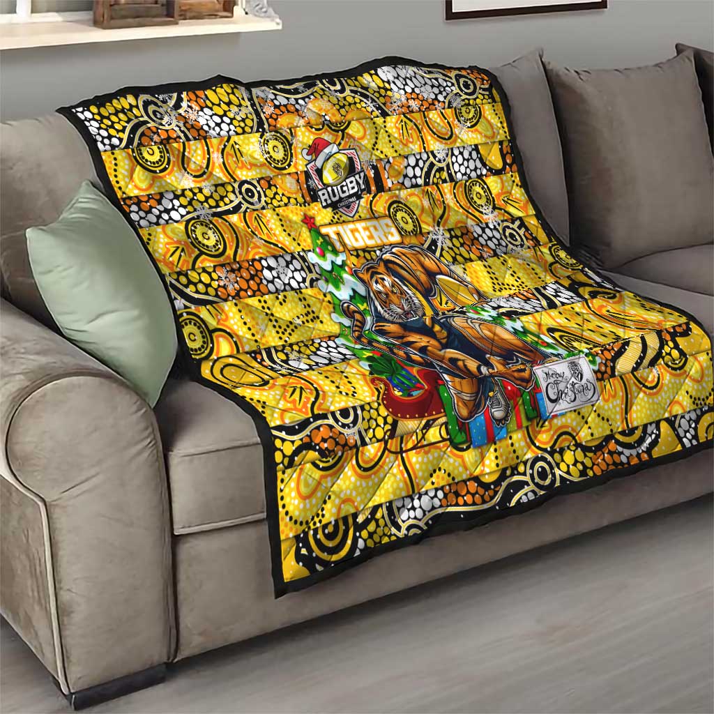 Richmond Tigers Football Merry Christmas Quilt Indigenous Australian Art