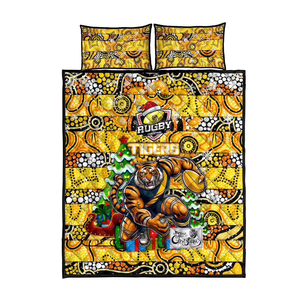 Richmond Tigers Football Merry Christmas Quilt Bed Set Indigenous Australian Art