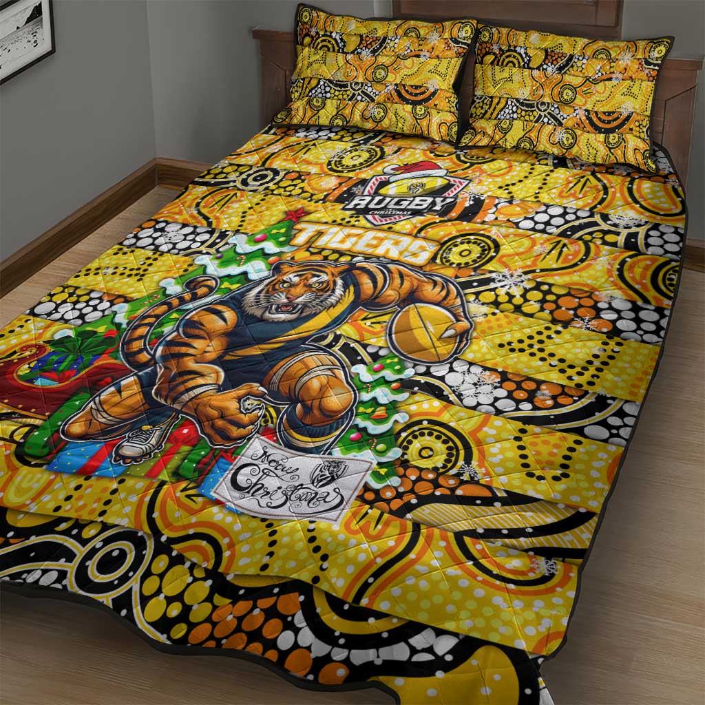 Richmond Tigers Football Merry Christmas Quilt Bed Set Indigenous Australian Art