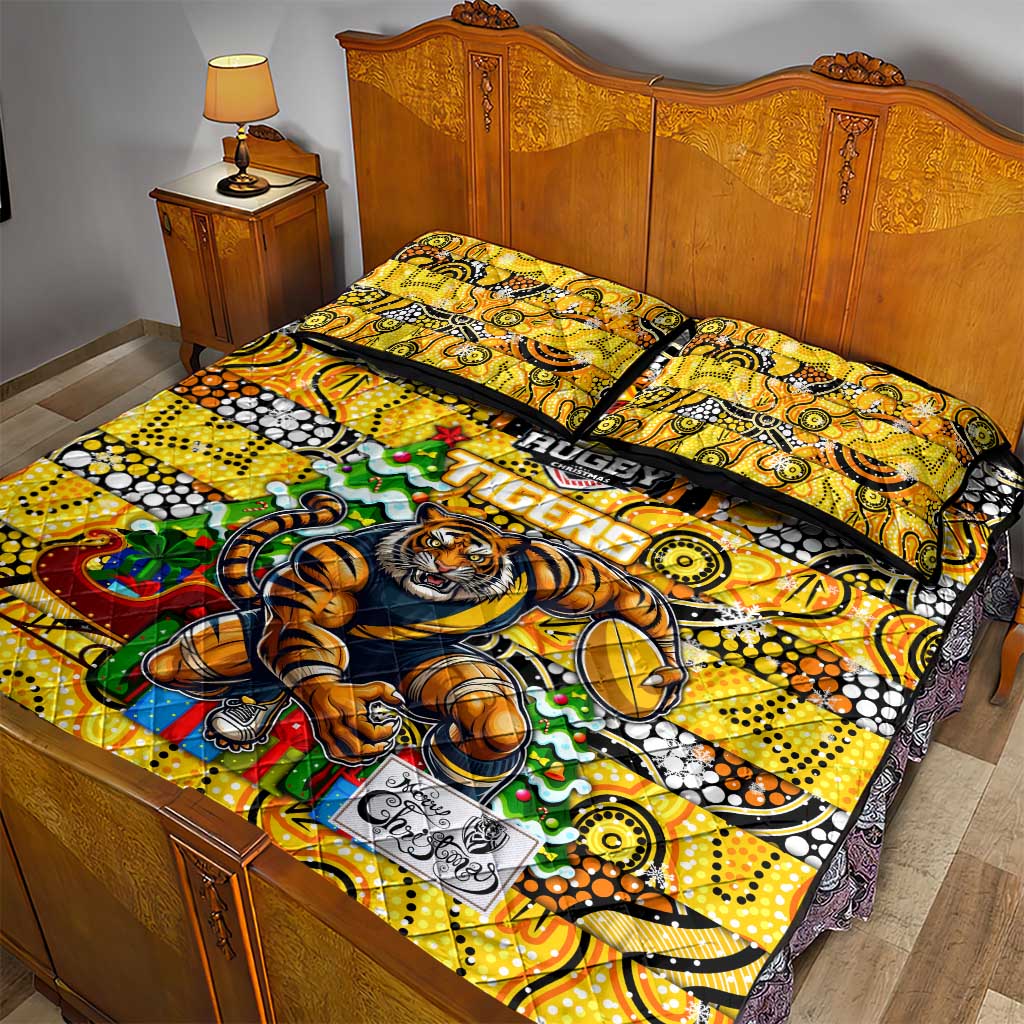 Richmond Tigers Football Merry Christmas Quilt Bed Set Indigenous Australian Art
