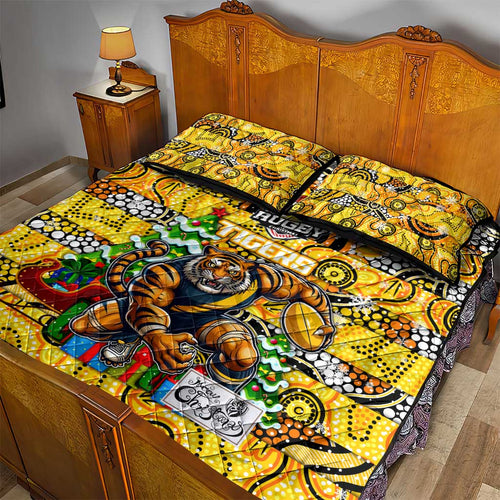Richmond Tigers Football Merry Christmas Quilt Bed Set Indigenous Australian Art