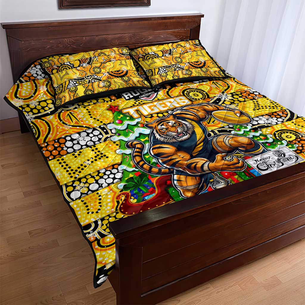Richmond Tigers Football Merry Christmas Quilt Bed Set Indigenous Australian Art