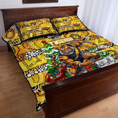Richmond Tigers Football Merry Christmas Quilt Bed Set Indigenous Australian Art