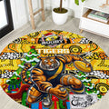 Richmond Tigers Football Merry Christmas Round Carpet Indigenous Australian Art