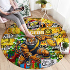 Richmond Tigers Football Merry Christmas Round Carpet Indigenous Australian Art