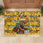 Richmond Tigers Football Merry Christmas Rubber Doormat Indigenous Australian Art
