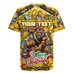 Custom Richmond Tigers Football Merry Christmas Rugby Jersey Indigenous Australian Art