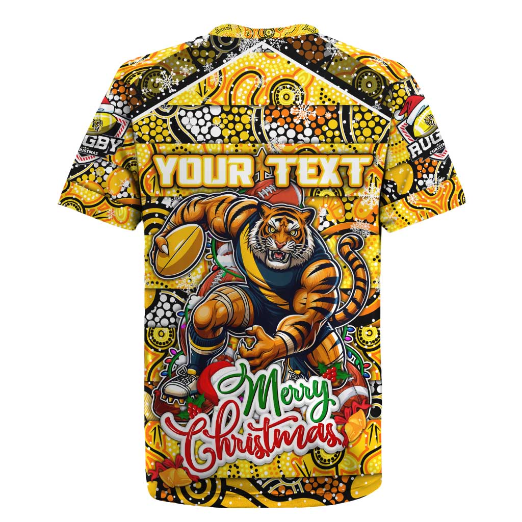Custom Richmond Tigers Football Merry Christmas Rugby Jersey Indigenous Australian Art