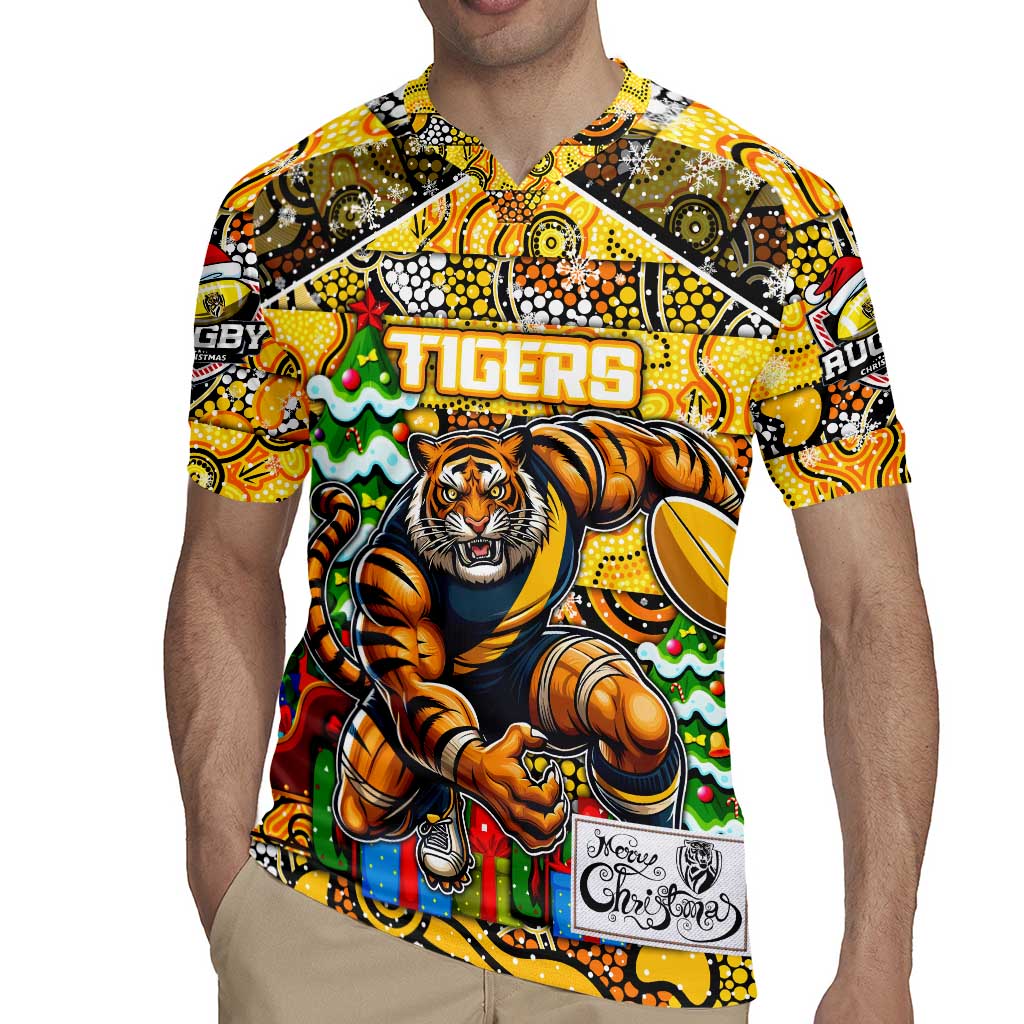 Custom Richmond Tigers Football Merry Christmas Rugby Jersey Indigenous Australian Art