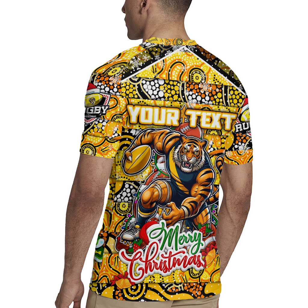 Custom Richmond Tigers Football Merry Christmas Rugby Jersey Indigenous Australian Art