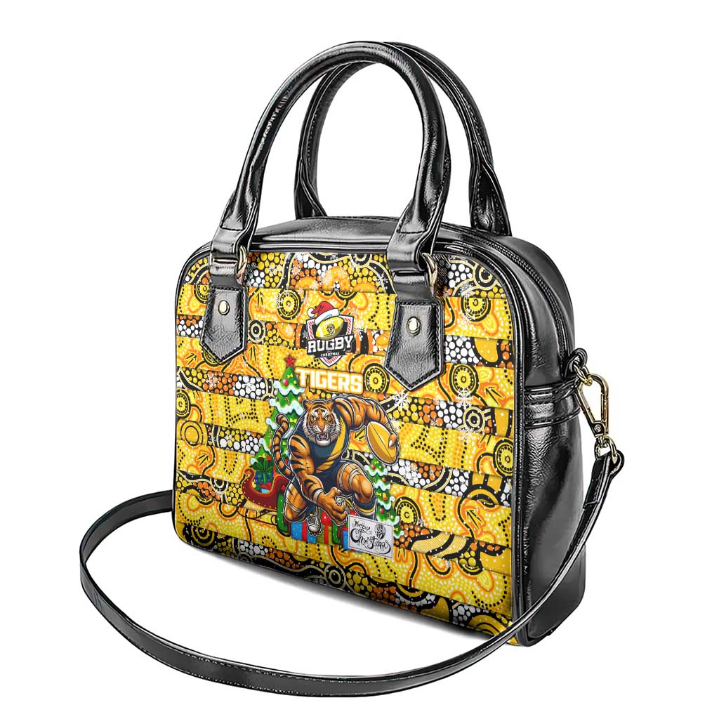 Richmond Tigers Football Merry Christmas Shoulder Handbag Indigenous Australian Art